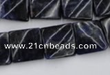 CTW355 15.5 inches 16*16mm twisted square sodalite gemstone beads