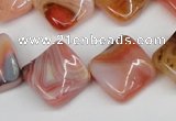 CTW36 15.5 inches 15*15mm twisted diamond agate gemstone beads