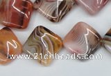 CTW37 15.5 inches 15*15mm twisted diamond agate gemstone beads