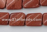 CTW370 15.5 inches 15*20mm twisted rectangle goldstone beads