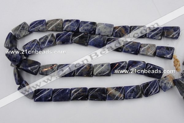 CTW376 15.5 inches 15*20mm twisted rectangle sodalite gemstone beads