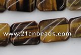 CTW380 15.5 inches 15*20mm twisted rectangle yellow tiger eye beads