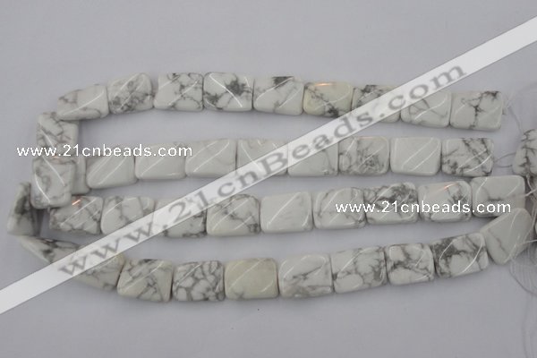 CTW383 15.5 inches 15*20mm twisted rectangle white howlite beads