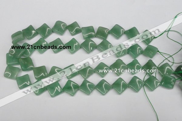 CTW39 15.5 inches 15*15mm twisted diamond green aventurine beads