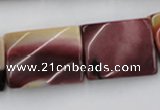 CTW393 15.5 inches 18*25mm twisted rectangle mookaite gemstone beads