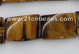 CTW394 15.5 inches 18*25mm twisted rectangle yellow tiger eye beads