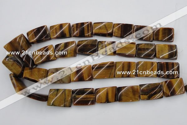 CTW394 15.5 inches 18*25mm twisted rectangle yellow tiger eye beads