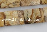 CTW396 15.5 inches 18*25mm twisted rectangle picture jasper beads