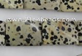 CTW397 15.5 inches 18*25mm twisted rectangle dalmatian jasper beads