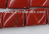 CTW399 15.5 inches 18*25mm twisted rectangle red jasper beads