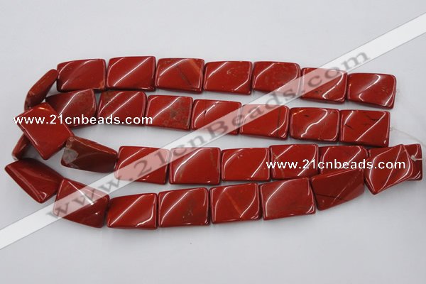 CTW399 15.5 inches 18*25mm twisted rectangle red jasper beads