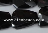 CTW415 15.5 inches 20*30mm faceted & twisted black agate gemstone beads