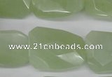 CTW417 15.5 inches 20*30mm faceted & twisted New jade gemstone beads