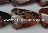 CTW418 15.5 inches 22*30mm faceted & twisted brecciated jasper beads