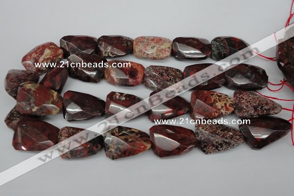 CTW418 15.5 inches 22*30mm faceted & twisted brecciated jasper beads