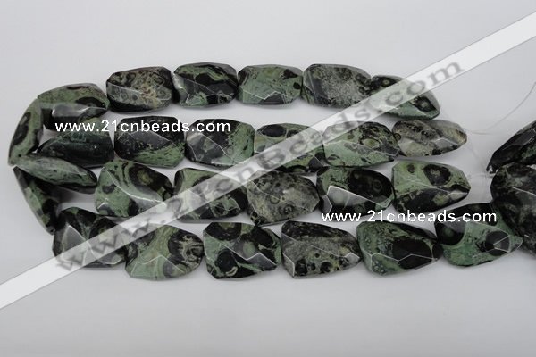 CTW419 15.5 inches 22*30mm faceted & twisted kambaba jasper beads