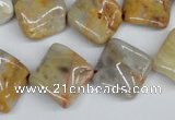 CTW44 15.5 inches 15*15mm twisted diamond crazy lace agate beads