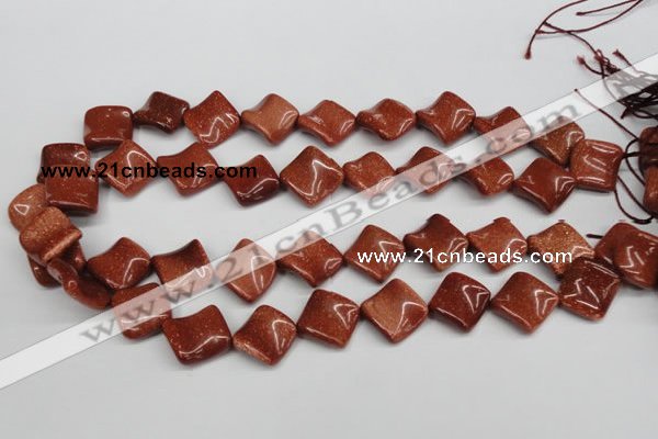 CTW45 15.5 inches 15*15mm twisted diamond goldstone beads