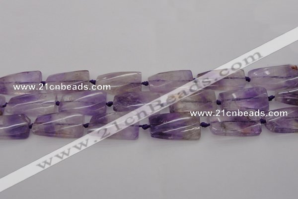 CTW456 20*38mm faceted & twisted rectangle ametrine beads