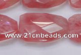 CTW501 15.5 inches 20*30mm faceted & twisted synthetic quartz beads