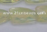 CTW502 15.5 inches 20*30mm faceted & twisted synthetic quartz beads