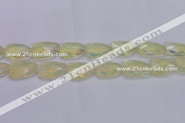 CTW502 15.5 inches 20*30mm faceted & twisted synthetic quartz beads