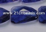 CTW504 15.5 inches 20*30mm faceted & twisted synthetic quartz beads