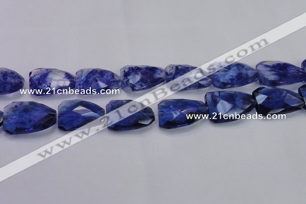CTW504 15.5 inches 20*30mm faceted & twisted synthetic quartz beads