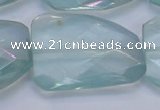 CTW511 15.5 inches 30*40mm faceted & twisted synthetic quartz beads