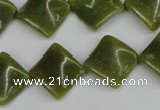 CTW53 15.5 inches 15*15mm twisted diamond jade gemstone beads