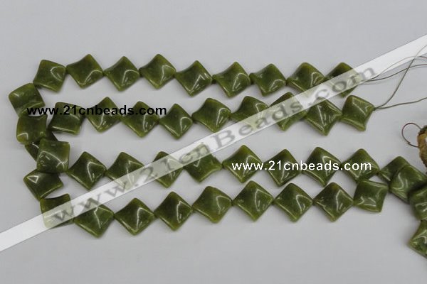 CTW53 15.5 inches 15*15mm twisted diamond jade gemstone beads