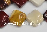 CTW54 15.5 inches 15*15mm twisted diamond mookaite beads