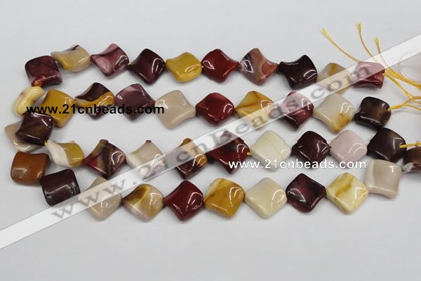 CTW54 15.5 inches 15*15mm twisted diamond mookaite beads