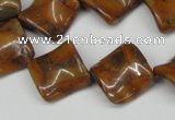 CTW55 15.5 inches 15*15mm twisted diamond jasper gemstone beads