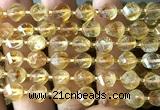 CTW555 15 inches 8mm faceted & twisted S-shaped citrine beads