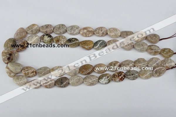 CTW58 15.5 inches 12*16mm twisted oval jasper gemstone beads