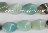 CTW59 15.5 inches 12*16mm twisted oval amazonite gemstone beads