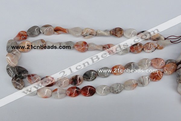 CTW60 15.5 inches 12*16mm twisted oval agate gemstone beads