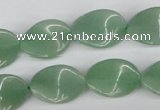 CTW61 15.5 inches 13*18mm twisted oval green aventurine beads