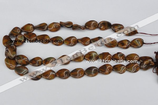 CTW62 15.5 inches 13*18mm twisted oval jasper gemstone beads