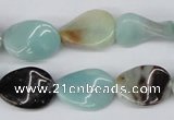 CTW65 15.5 inches 13*18mm twisted oval amazonite gemstone beads