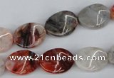 CTW68 15.5 inches 15*20mm twisted oval agate gemstone  beads