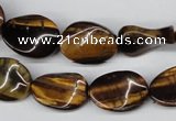 CTW69 15.5 inches 15*20mm twisted oval yellow tiger eye beads