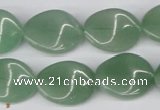 CTW72 15.5 inches 15*20mm twisted oval green aventurine beads