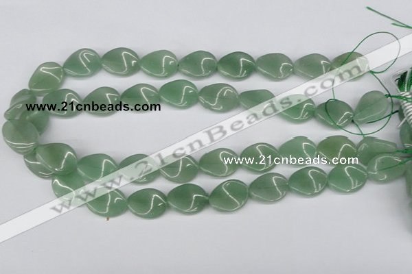 CTW72 15.5 inches 15*20mm twisted oval green aventurine beads