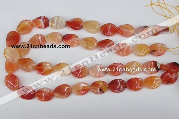 CTW73 15.5 inches 15*20mm twisted oval agate gemstone beads