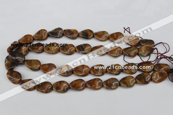 CTW75 15.5 inches 15*20mm twisted oval jasper gemstone beads