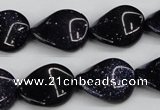 CTW79 15.5 inches 15*20mm twisted oval blue goldstone beads