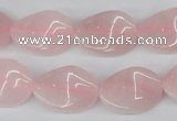 CTW80 15.5 inches 15*20mm twisted oval rose quartz beads