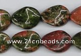 CTW81 15.5 inches 15*20mm twisted oval unakite gemstone beads